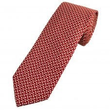 Red & White Scattered Polka Dot Men's Tie