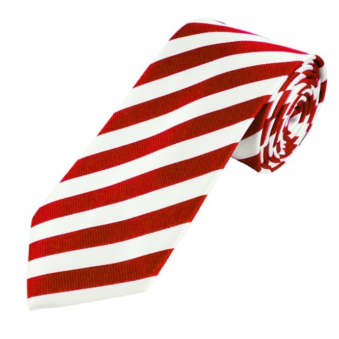 Red & White Striped Men's Tie