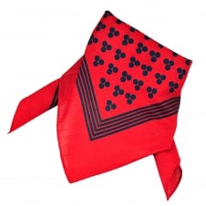 Red With Navy Blue 3-Dot & Stripes Bandana Neckerchief