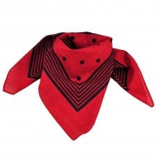 Red With Navy Blue Stripes & Polka Dot Bandana Neckerchief