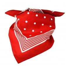 Red With White Stripes & Polka Dot Bandana Neckerchief