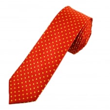 Red & Yellow Polka Dot Boys Skinny Tie
