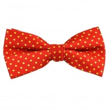 Red & Yellow Polka Dot Men's Bow Tie