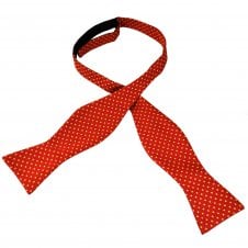 Red & Yellow Polka Dot Men's Self Tie Bow Tie