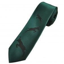 Reindeer Bottle Green Men's Skinny Tie