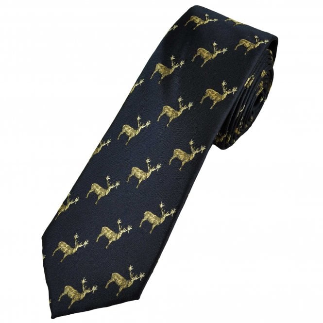 Reindeer Navy Blue Men's Novelty Tie