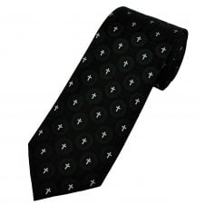 Religious Cross Black Men's Novelty Tie