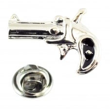 Retro Six Gun Pistol Shooter Gun Lapel Pin Badge