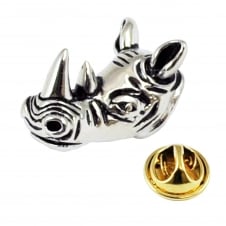 Rhino Rhinoceros Head Lapel Pin Badge