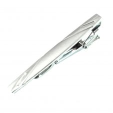 Rhodium Plated Detailed Tie Clip