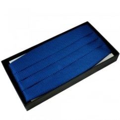Royal Blue & Black Micro Checked Cummerbund
