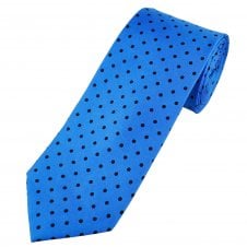 Royal Blue & Black Polka Dot Men's Silk Tie