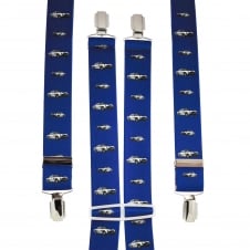 Royal Blue Car Men's Trouser Braces