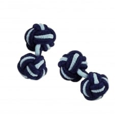 Royal Blue & Light Blue Elastic Knot Cufflinks