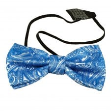 Royal Blue Paisley Pattern Boys Bow Tie