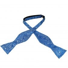 Royal Blue Paisley Pattern Men's Self Tie Bow Tie