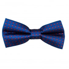 Royal Blue & Red Polka Dot Boys Bow Tie