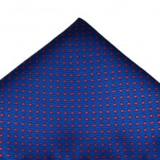Royal Blue & Red Polka Dot Pocket Square Handkerchief
