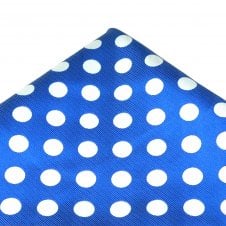 Royal Blue & Silver White Polka Dot Pocket Square Handkerchief
