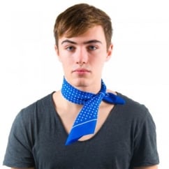 Royal Blue & White Polka Dot Bandana Neckerchief