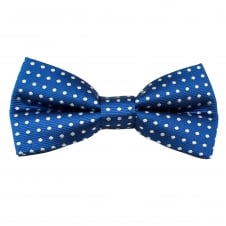 Royal Blue & White Polka Dot Boys Bow Tie