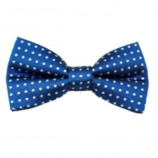 Royal Blue & White Polka Dot Men's Bow Tie