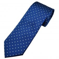 Royal Blue & White Polka Dot Men's Tie