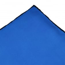 Royal Blue with Navy Trim Silk Pocket Square Handkerchief