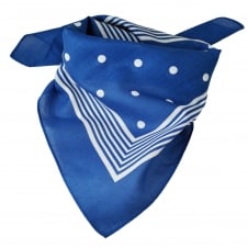 Royal Blue With White Stripes & Polka Dot Bandana Neckerchief
