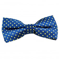 Royal Blue & Yellow Polka Dot Boys Bow Tie