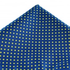 Royal Blue & Yellow Polka Dot Pocket Square Handkerchief