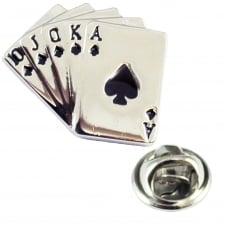 Royal Flush Cards Lapel Pin Badge