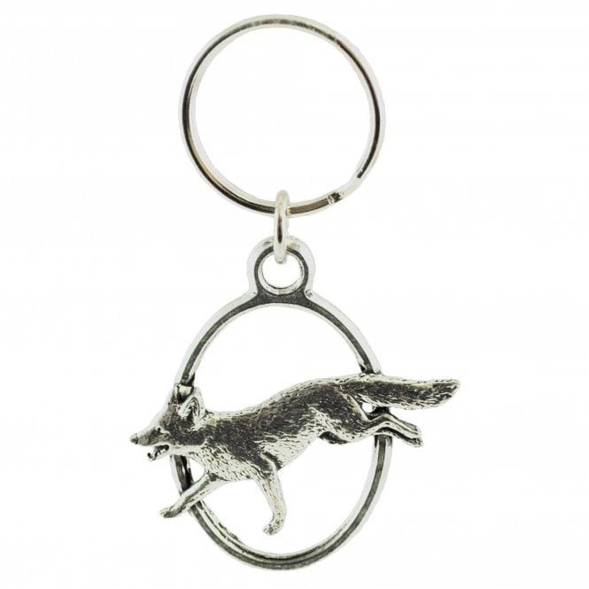 Running Fox English Pewter Keyring