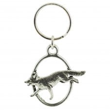 Running Fox English Pewter Keyring