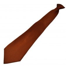 Rust Orange & Black Pattern Men's Clip On Tie