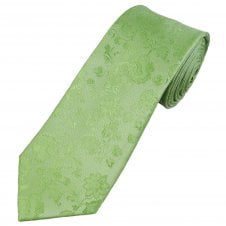 Sage Green Floral Pattern Men's Tie