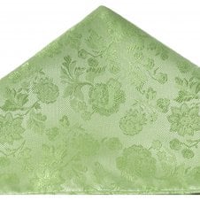 Sage Green Floral Pattern Pocket Square Handkerchief