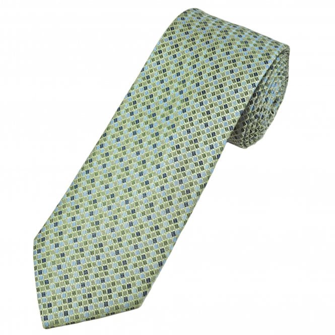 Sage, Green, Navy & Blue Diamond Pattern Men's Tie