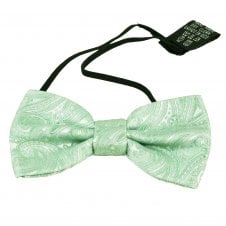 Sage Green Paisley Pattern Boys Bow Tie