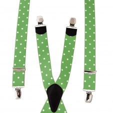 Sage Green & White Polka Dot Men's Trouser Braces