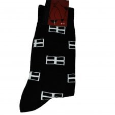 Saint Piran's Flag of Cornwall Black Men's Novelty Socks