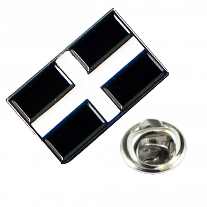 Saint Piran's Flag of Cornwall Lapel Pin Badge
