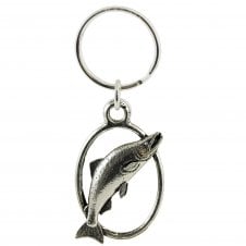Salmon Fish English Pewter Keyring