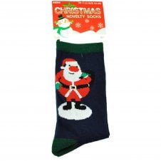 Santa Claus Father Christmas Navy Blue Men's Novelty Socks