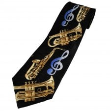 Saxophone & Trumpet Music Instruments Men's Novelty Tie