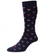 Scott-Nichol Pantherella "Sedgley" Rugby Shirts Navy Blue Men's Socks Size 6-11