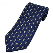 Seahorse Dark Blue Men's Novelty Tie