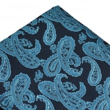 Shades Of Blue Paisley Patterned Pocket Square Handkerchief