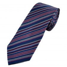 Shades of Blue & Pink Multi Striped Men's Silk Tie
