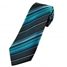 Shades of Blue Striped Men's Extra Long Tie